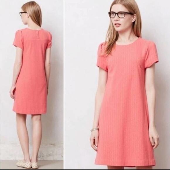 Anthropologie Maeve Textured Short Sleeve Dress - Picture 9 of 9